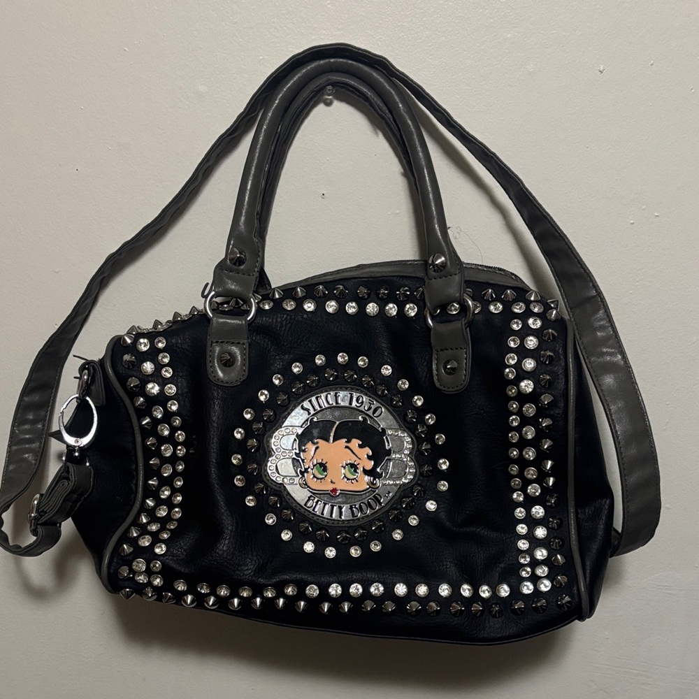 Black Studded Shoulder Bag
